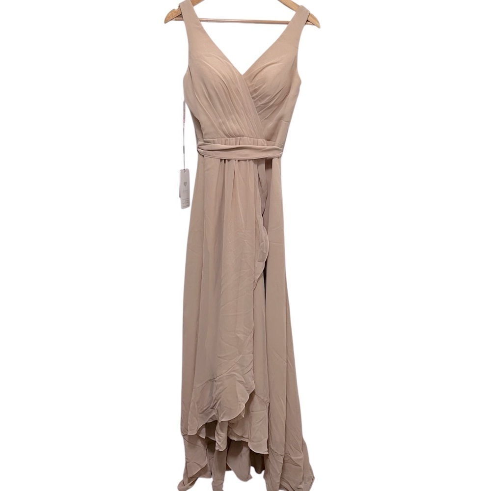 JJ’s House NWT Chiffon Maxi Dress In Champagne Size US 4